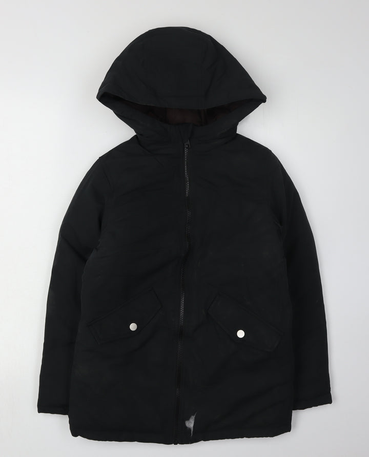 Jack & Jones Boys Black 11 Years Hooded Puffer Jacket