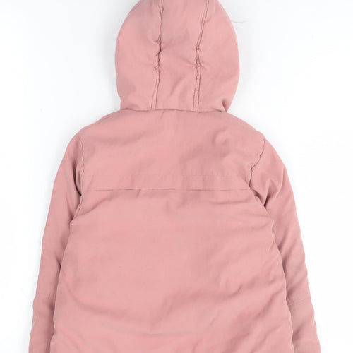 Vertbaudet Girls Pink Hooded Coat 3 Years with Pockets