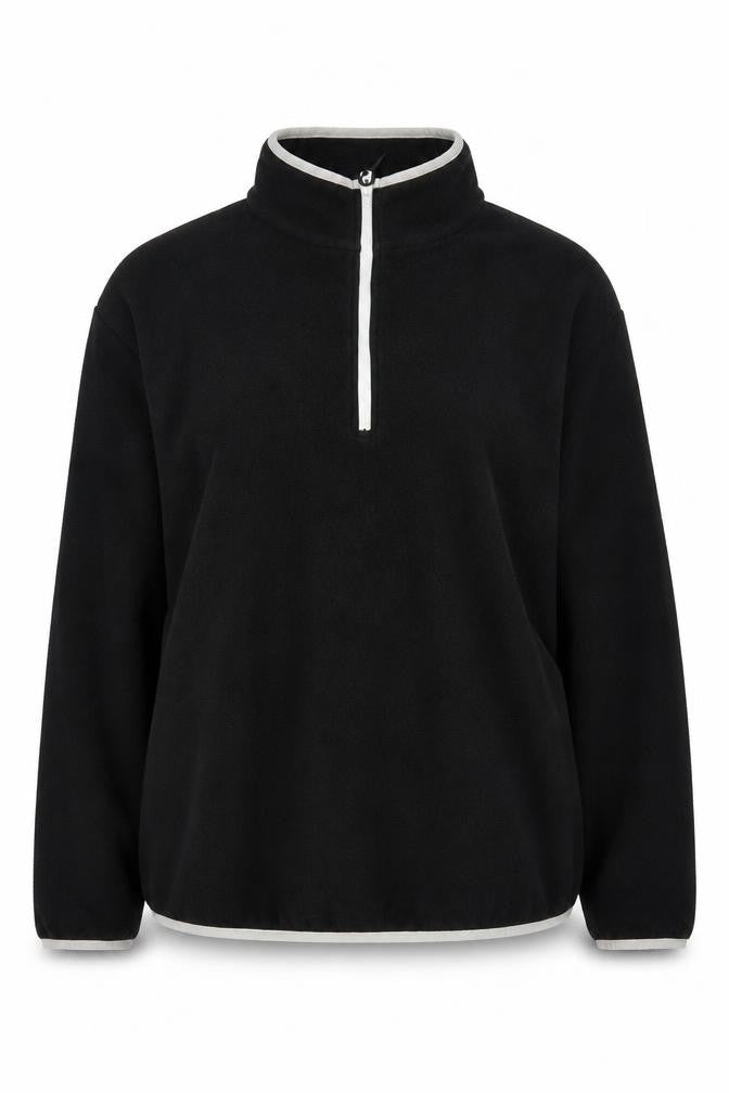 Front view of ASOS Black Fleece Sweatshirt, unisex, l, zip neck