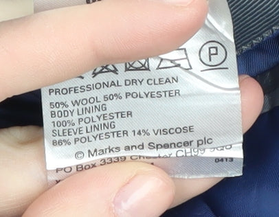 Marks and Spencer Men's Blue Blazer, 40 Regular Fit