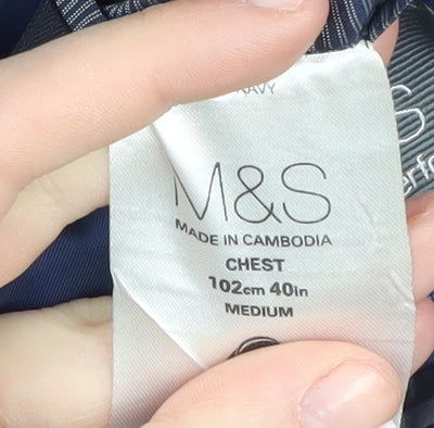 Marks and Spencer Men's Blue Blazer, 40 Regular Fit