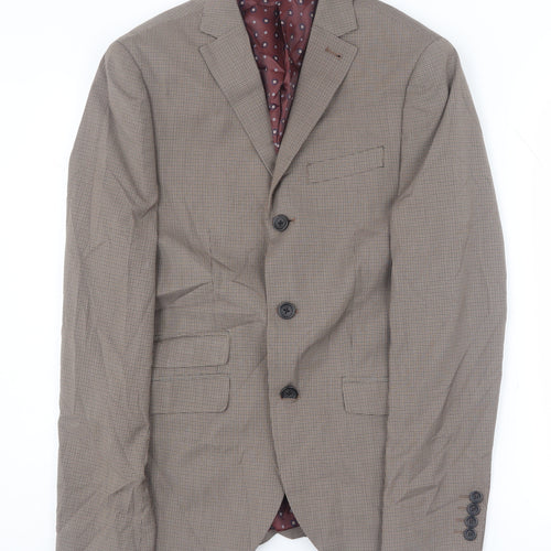 Next Men's Brown Check Blazer 36R Regular Fit