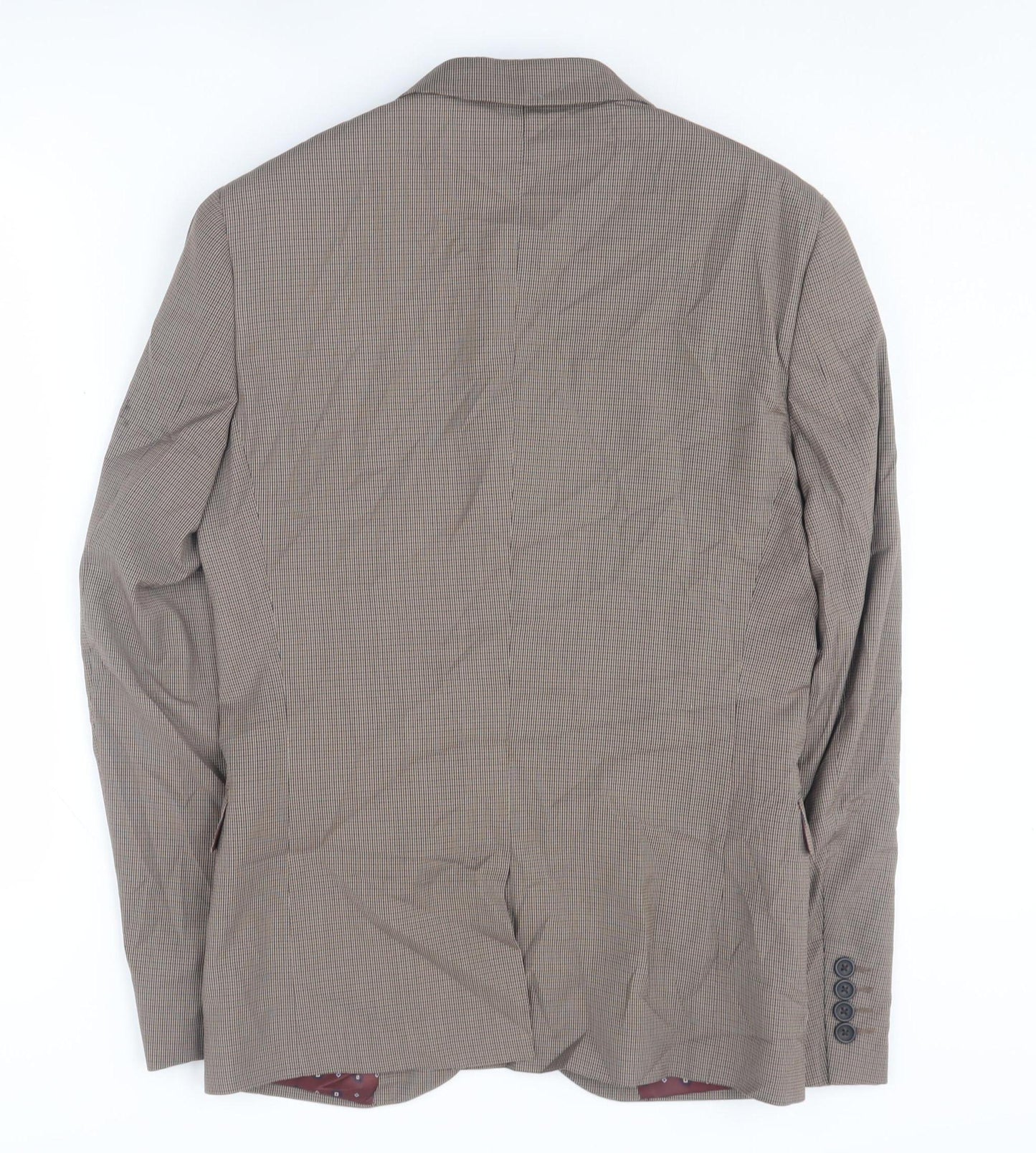 Next Men's Brown Check Blazer 36R Regular Fit