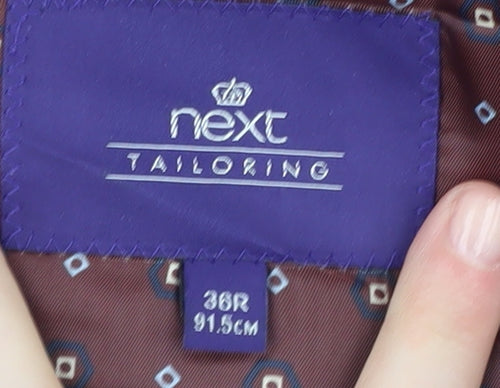 Next Men's Brown Check Blazer 36R Regular Fit