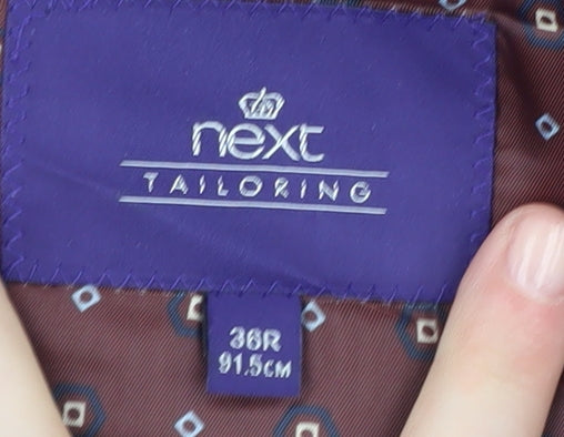 Next Men's Brown Check Blazer 36R Regular Fit