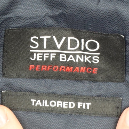 STVDIO Jeff Banks Men’s Blue Blazer, 44, Regular Fit