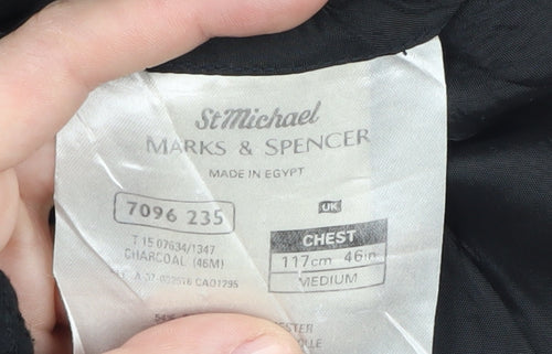 Marks and Spencer Men's Grey Blazer, 46, Regular Fit