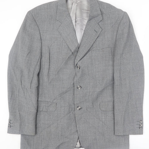 Michael Stewart Men's Grey Blazer, Size 44R, Classic Formal Jacket
