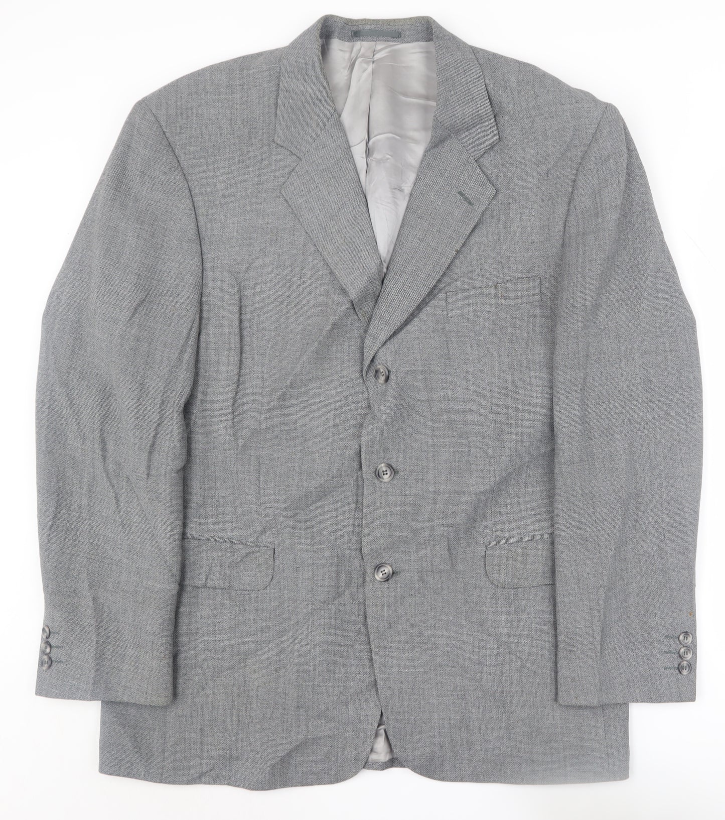 Michael Stewart Men's Grey Blazer, Size 44R, Classic Formal Jacket