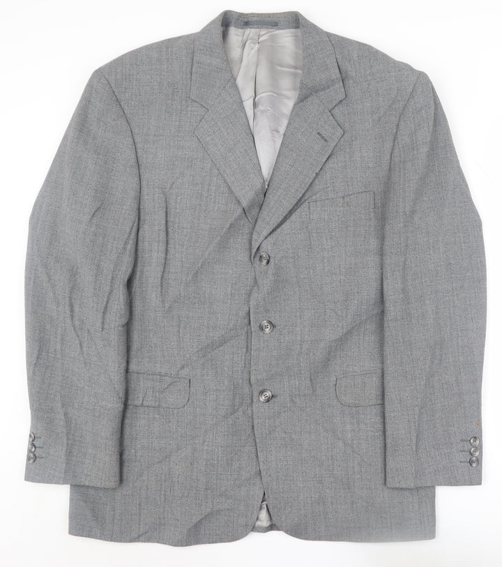 Michael Stewart Men's Grey Blazer, Size 44R, Classic Formal Jacket