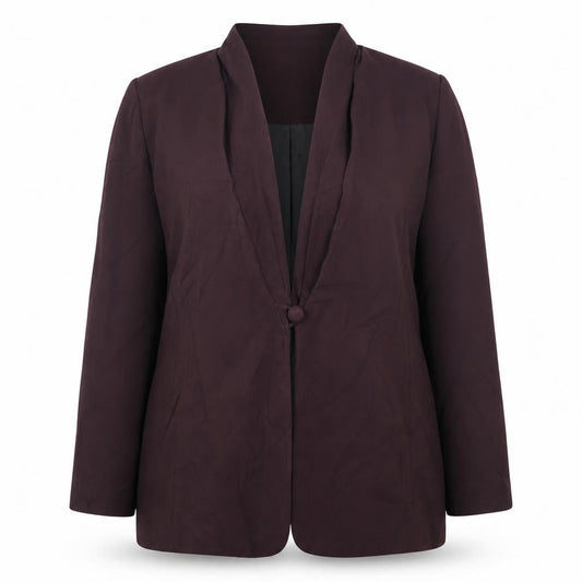 Front view of Ellen Tracy Women's Brown Blazer, size 16, Autumn Business Jacket