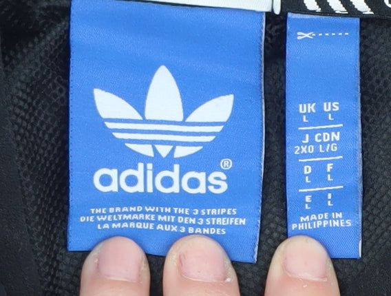 Adidas Men's Black Windbreaker Jacket L