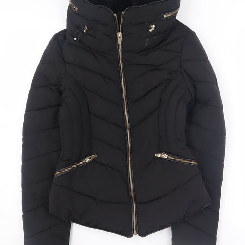 Zara Women's Black XS Puffer Jacket Winter Casual
