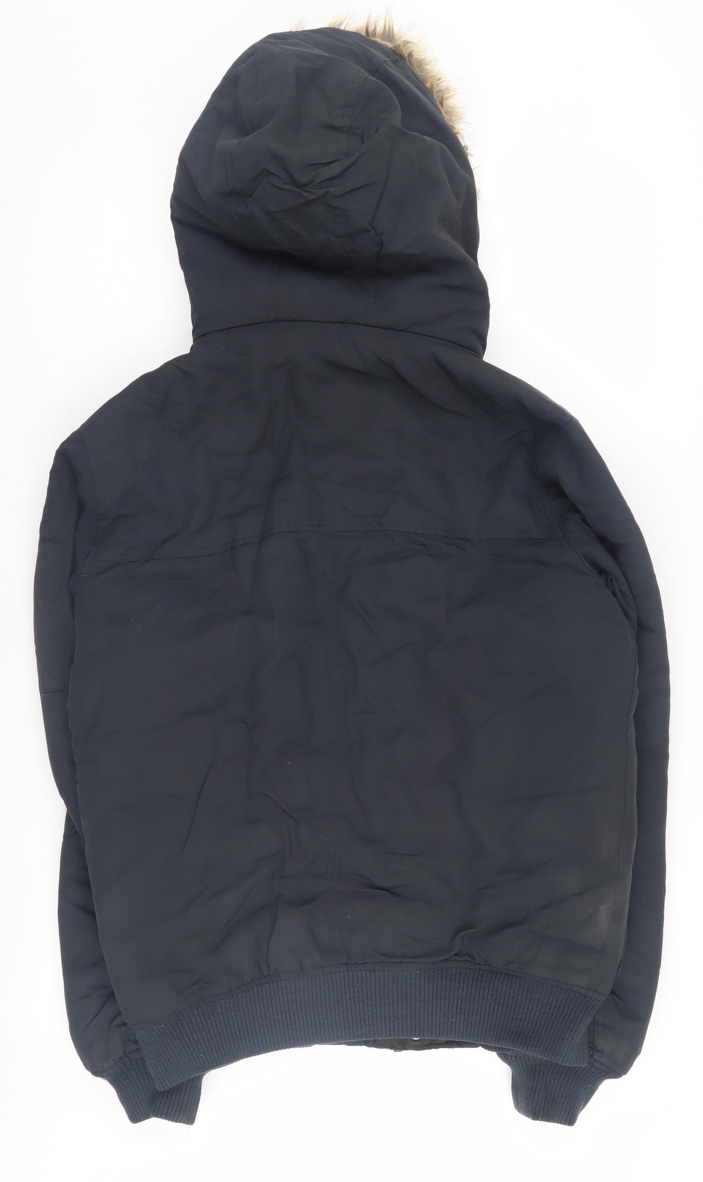 Burton Menswear Men's Black Parka Jacket - Small, Hooded, Casual