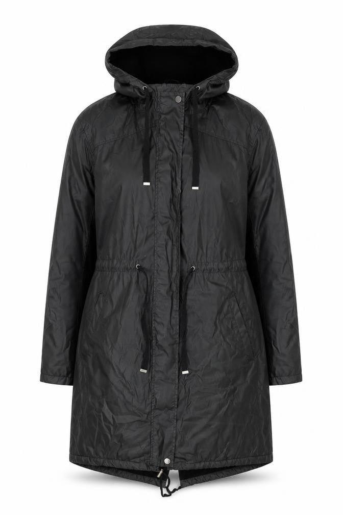 Front view of Marks & Spencer Women's Black Hooded Jacket, size 10