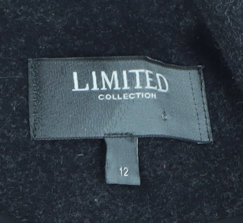 Marks and Spencer Women's Black Wool Overcoat Size 12