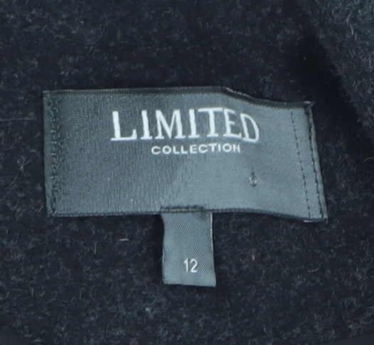 Marks and Spencer Women's Black Wool Overcoat Size 12