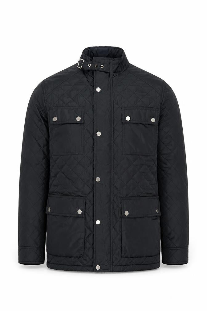 Front view of Advocate 565 Men's Black Quilted Jacket Medium