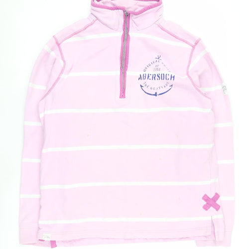Lazy Jacks Pink Women's XS Striped Pullover Sweatshirt
