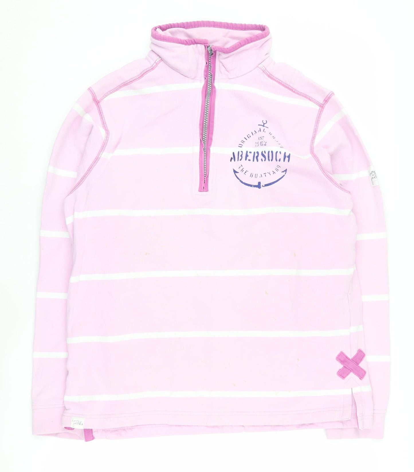 Lazy Jacks Pink Women's XS Striped Pullover Sweatshirt