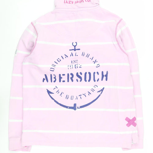 Lazy Jacks Pink Women's XS Striped Pullover Sweatshirt