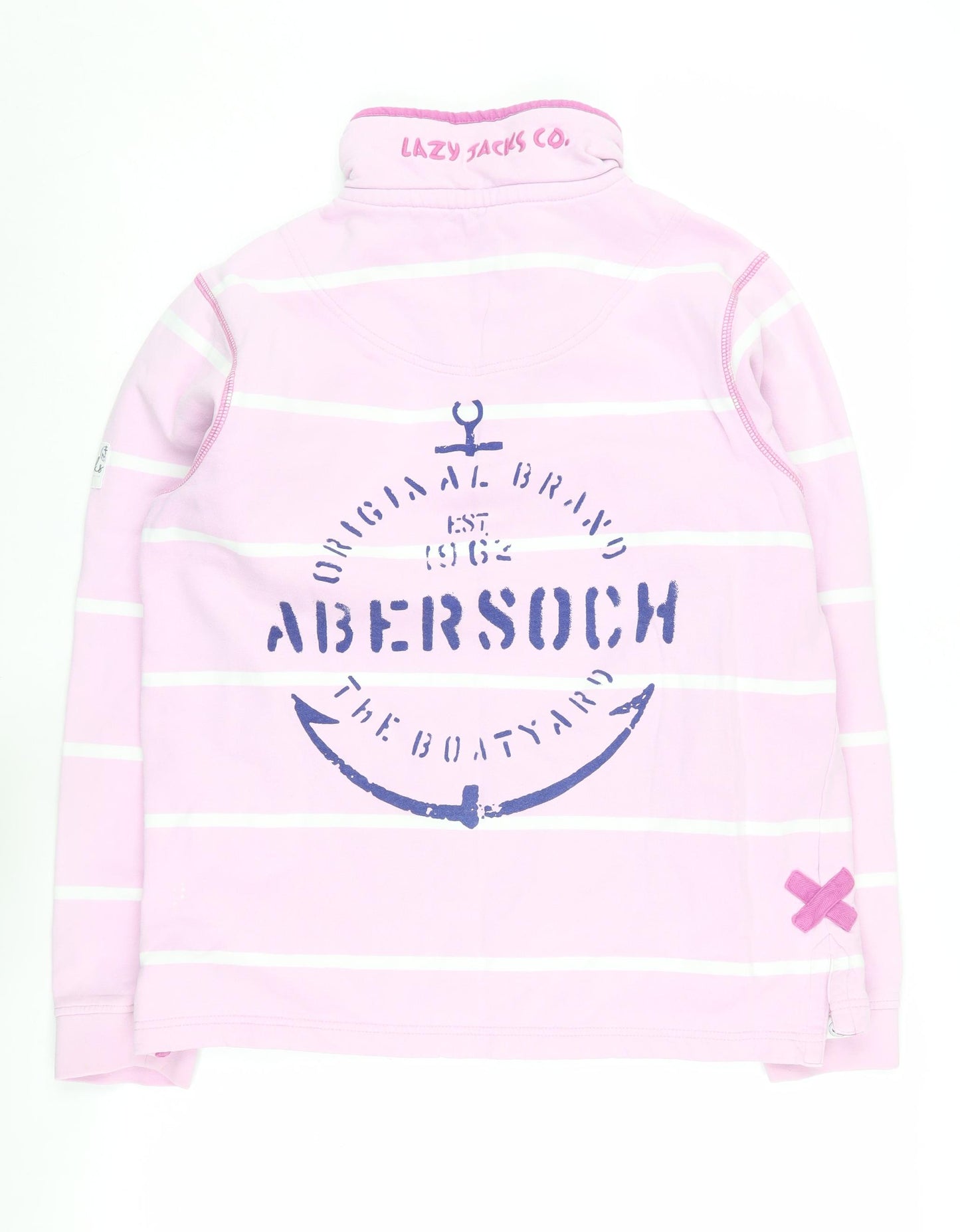 Lazy Jacks Pink Women's XS Striped Pullover Sweatshirt