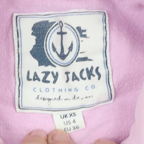 Lazy Jacks Pink Women's XS Striped Pullover Sweatshirt