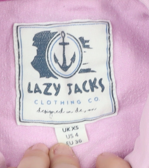Lazy Jacks Pink Women's XS Striped Pullover Sweatshirt