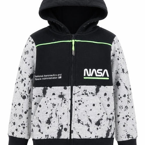 NASA Boys Black Hoodie 4-5 Years Graphic Full Zip