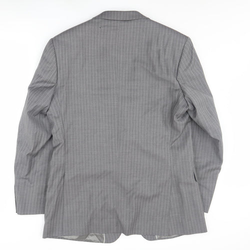 Ben Sherman Men's Grey Wool Striped Suit Jacket Size 42 Regular