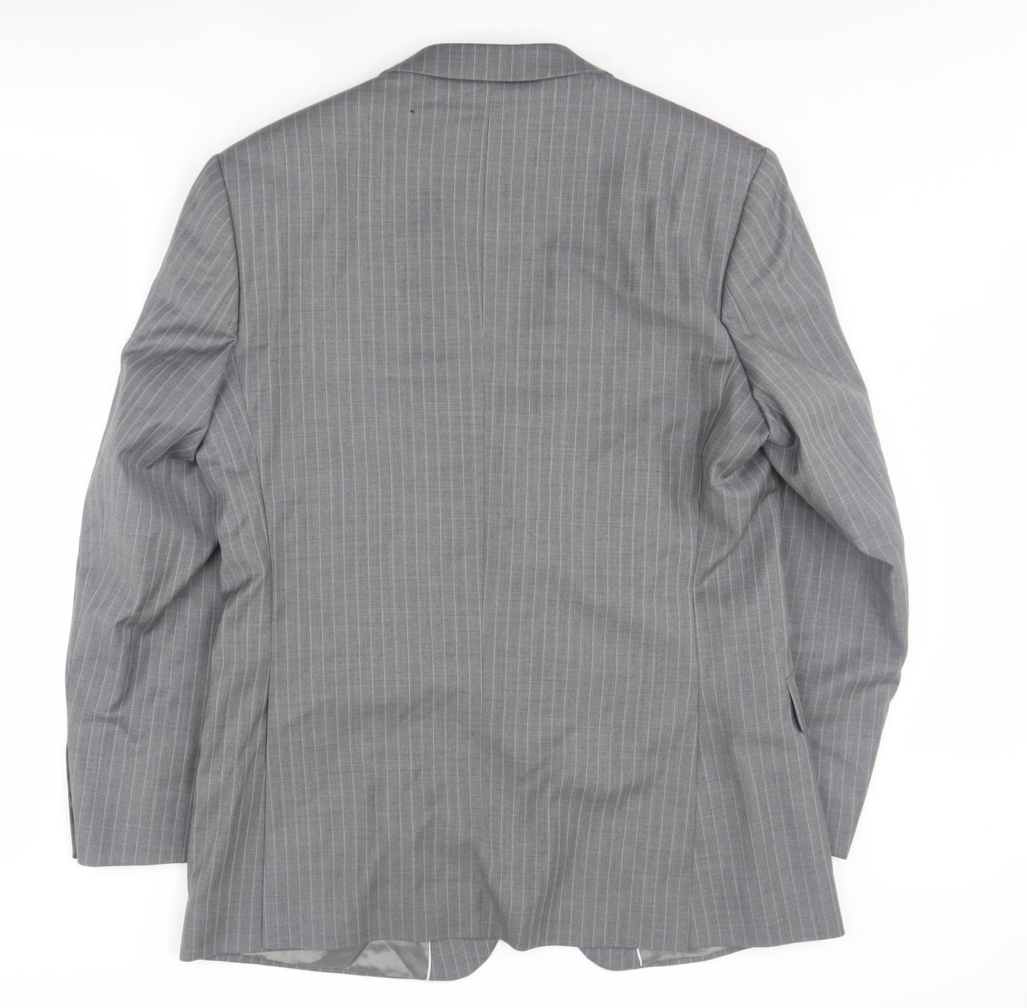 Ben Sherman Men's Grey Wool Striped Suit Jacket Size 42 Regular