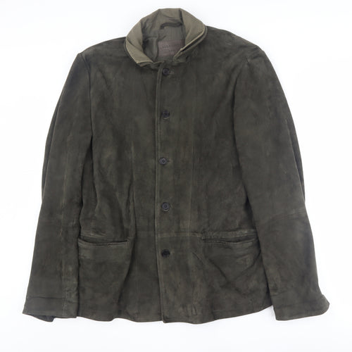 AllSaints Green Leather Jacket Men Large