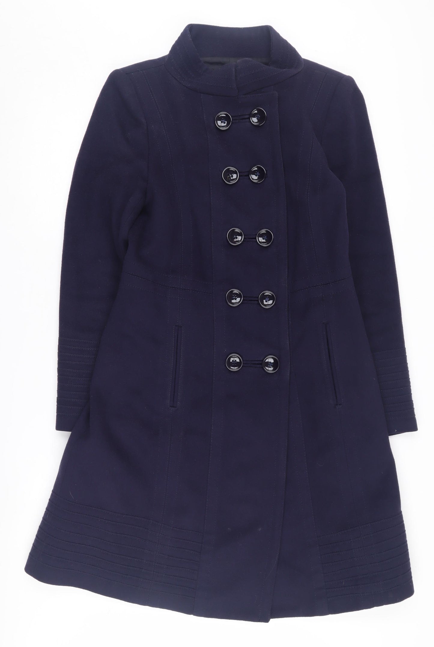 Zara Women's Blue Wool Pea Coat L