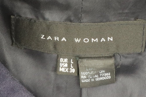 Zara Women's Blue Wool Pea Coat L