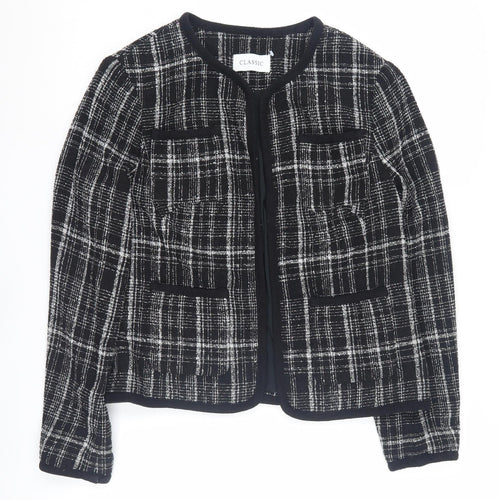 Marks and Spencer Women's Black Checked Suit Jacket Size 10