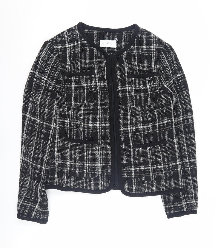 Marks and Spencer Women's Black Checked Suit Jacket Size 10