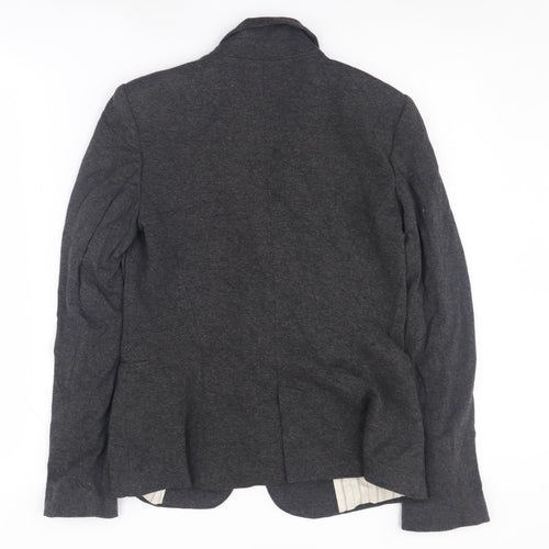 Zara Women's Grey Blazer, Size S, Notch Lapel, Excellent