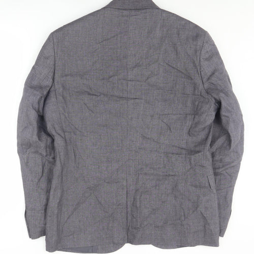 H&M Men's Grey Linen Blazer, Size 44R, Business Ready