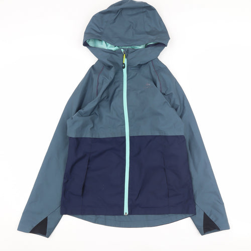 Decathlon Boys Blue Windbreaker Jacket 11 Years Hooded