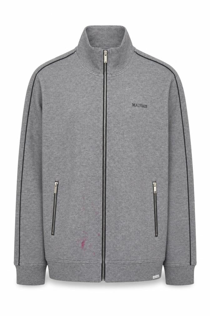 Front view of Mauvais Men's Grey 3XL Full Zip Basic Jacket