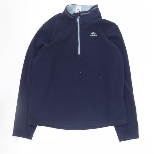 Quechua Boys Fleece Sweatshirt Blue 12-13 Years 1/4 Zip