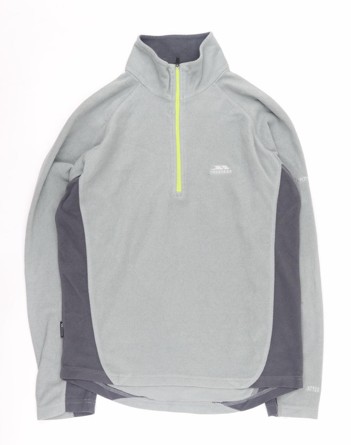 Trespass Men's Grey Fleece 1/2 Zip Sweatshirt, Size S