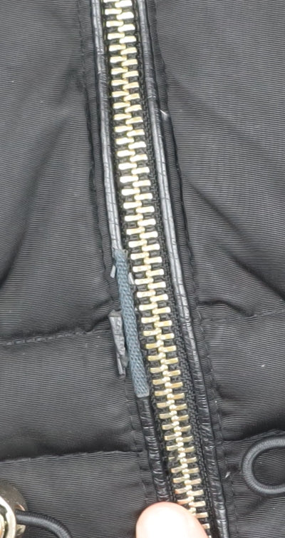 Zara Women's Black Puffer Jacket L Hooded Winter