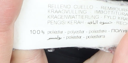 Zara Women's Black Puffer Jacket L Hooded Winter