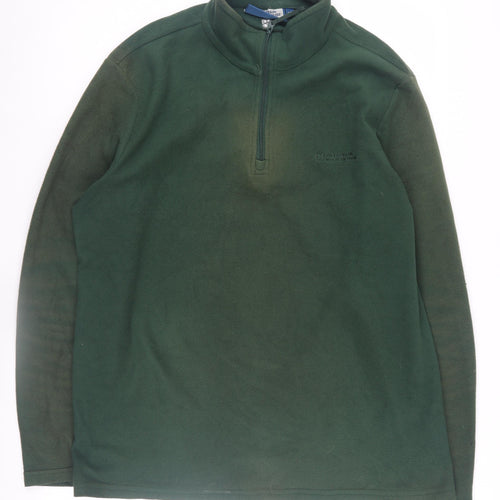 Mountain Warehouse Men's Green Fleece 1/4 Zip Sweatshirt L
