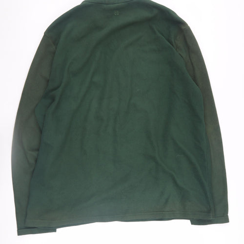 Mountain Warehouse Men's Green Fleece 1/4 Zip Sweatshirt L