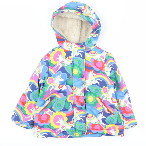 Mini Boden Girls' Unicorn Jacket Multicoloured Puffer 3-4 Years