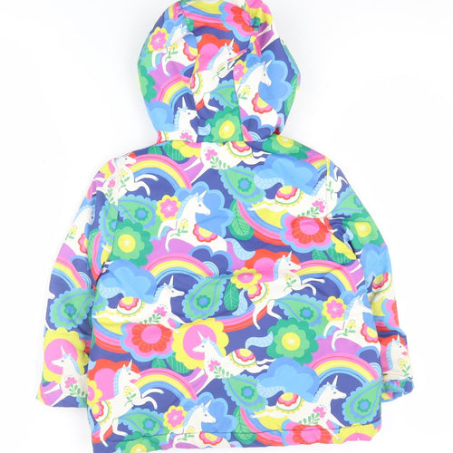 Mini Boden Girls' Unicorn Jacket Multicoloured Puffer 3-4 Years
