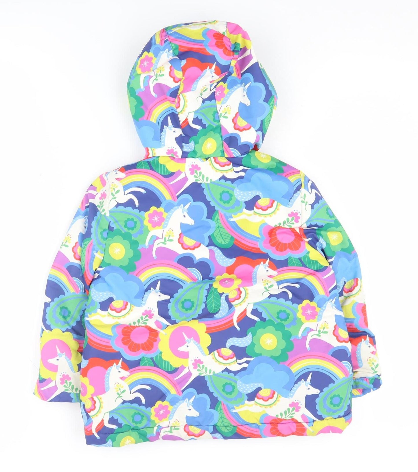 Mini Boden Girls' Unicorn Jacket Multicoloured Puffer 3-4 Years