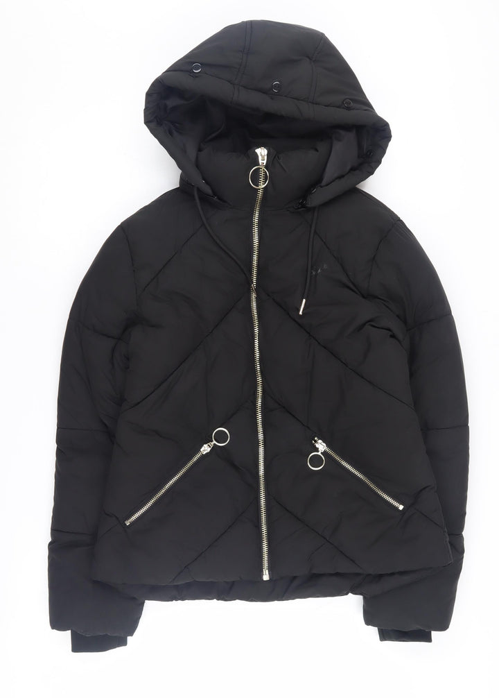 Topshop Women's Black Puffer Jacket Size 6